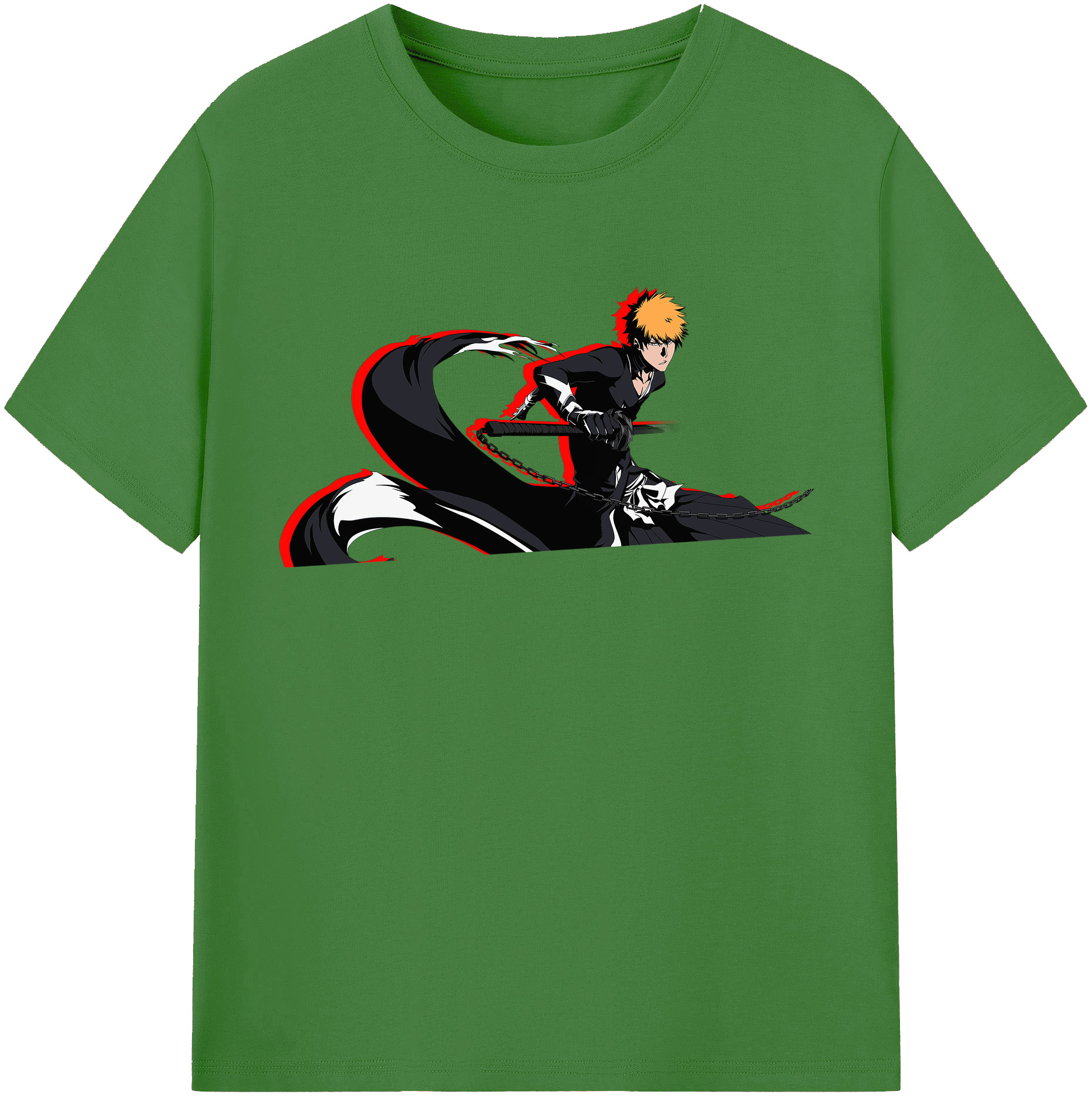 （画像用） ブリーチ 黒崎一護（くろさき いちご）BLEACH Kurosaki Ichigo レディースカジュアルプリントTシャツ（綿100％）